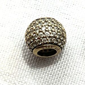 Pandora 14K SOLID Gold Pave Lights G585 and Cubic Zirconia- Retired- RARE